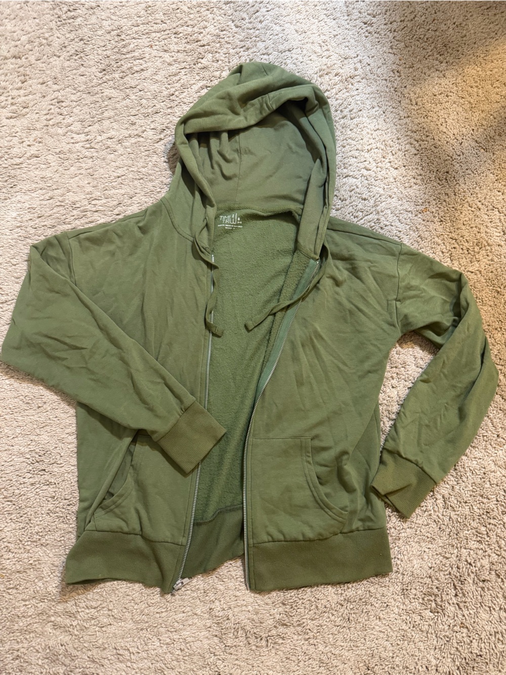Olive Green Utility Zip-Front Hoodie Jacket